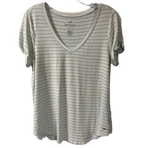 American Eagle Outfitters AEO Soft & Sexy T Stripe Size XS Lime Green White